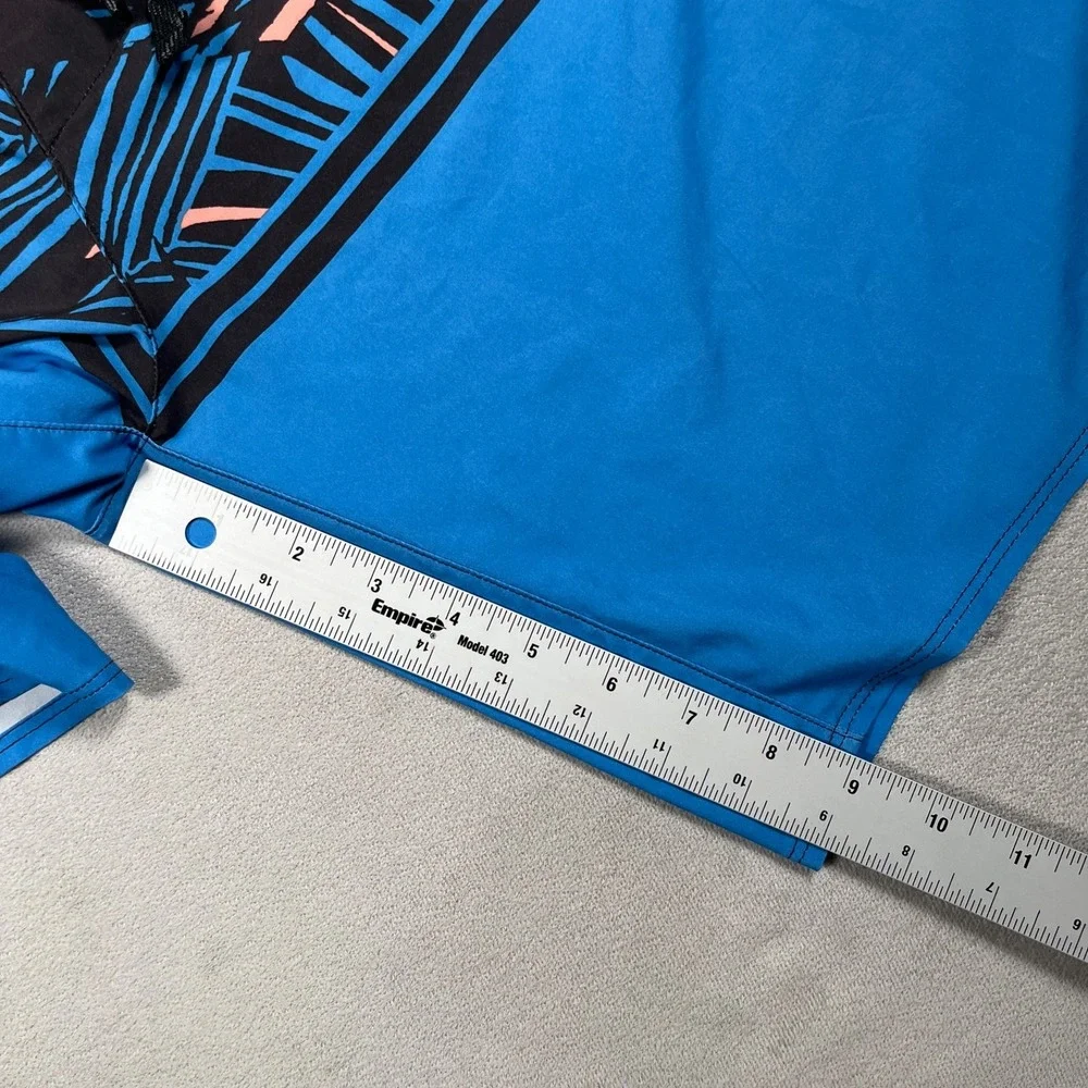 Patagonia Mens 38 Wavefarer Board Shorts Swim Trunks Blue Palm Geometric